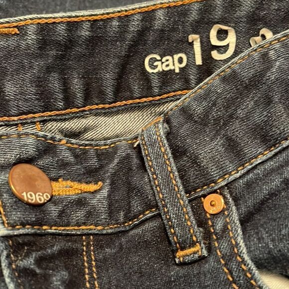 Gap 1969 curvy 27 x 31 r regular dark wash flare leg blue jean jeans low rise - Picture 9 of 11